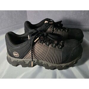 Timberland Pro shoes Women's size 7.5 Powertrain Sport Alloy Toe Work Black/rose